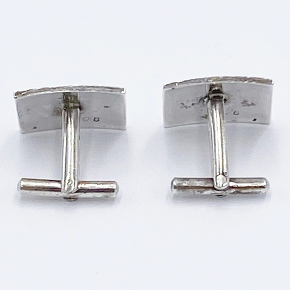 Vintage 900 Silver Scroll Design Cuff Links - Picture 4 of 8